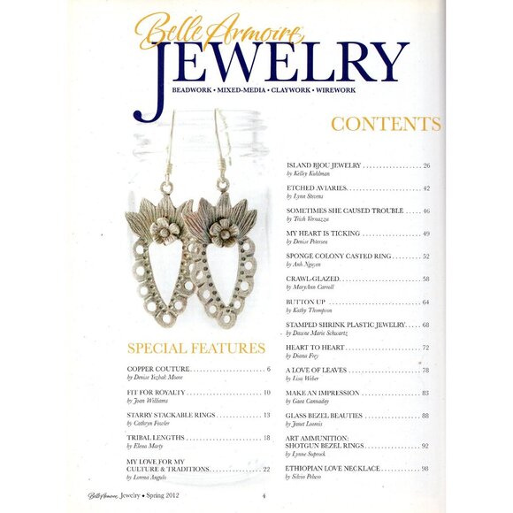 Belle Armoire Jewelry Magazine Spring 2012 Issue Beadwork Mixed Media Claywork W - Picture 2 of 3